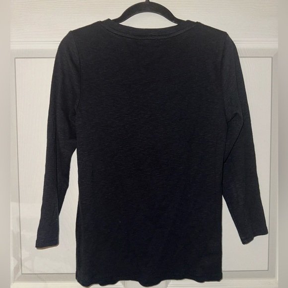 Deletta women’s black lace up front black blouse S contemporary boho - Picture 6 of 6